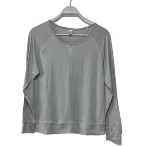 FLORA NIKROOZ WOMENS SMALL LIGHTWEIGHT LONG SLEEVE PAJAMA TOP ONLY GREY